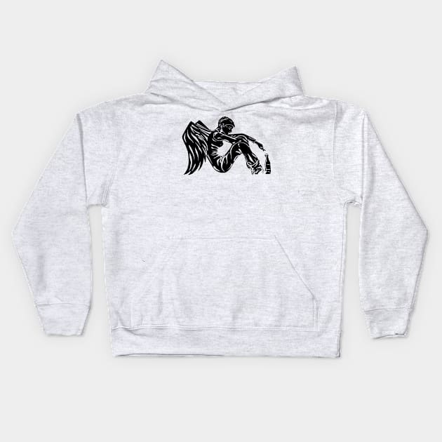 Last black angel Kids Hoodie by DrTigrou